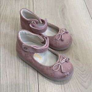 Falcotto Naturino Pink Suede Mary Jane Dress Shoes